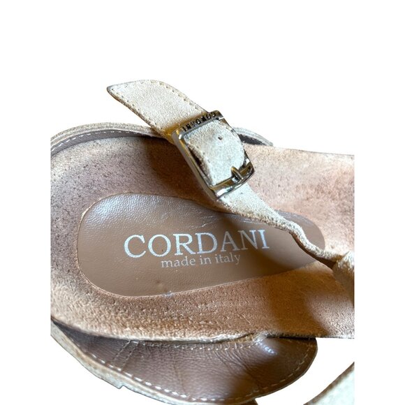 Cordani Sandals Size 39 EU  8-8.5 US Taupe Suede Gene Fishermnan Wedge Thong - Picture 9 of 9